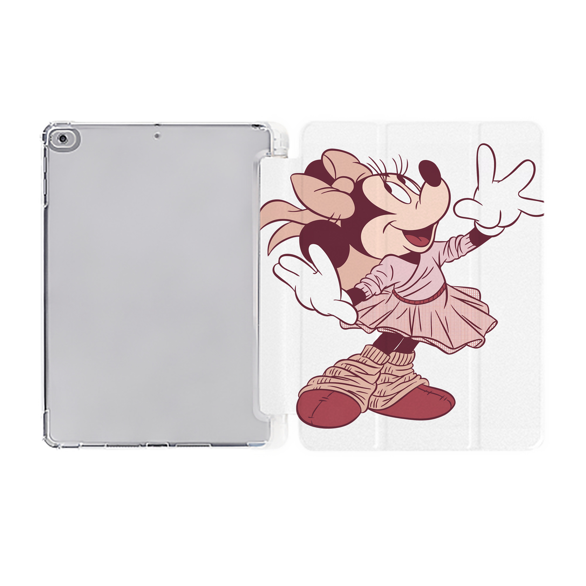 （画像用） ミッキーマウス Mickey Mouse IPad ケース ペン収納付き 三つ折りスタンド PUレザー×シリコン 対応機種9.5/10.5/10.9インチ